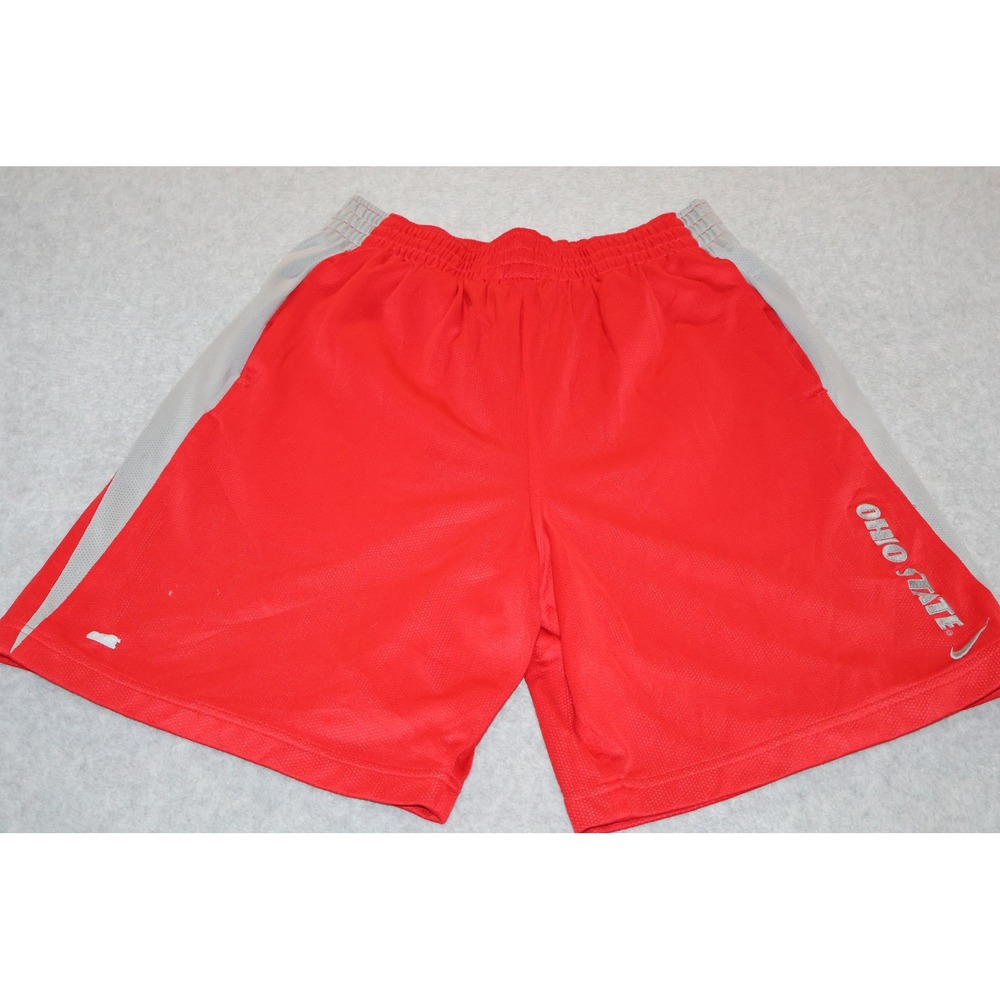 Nike Ohio State Buckeyes Basketball Lined Shorts Men Small Red Dri-Fit Mesh **